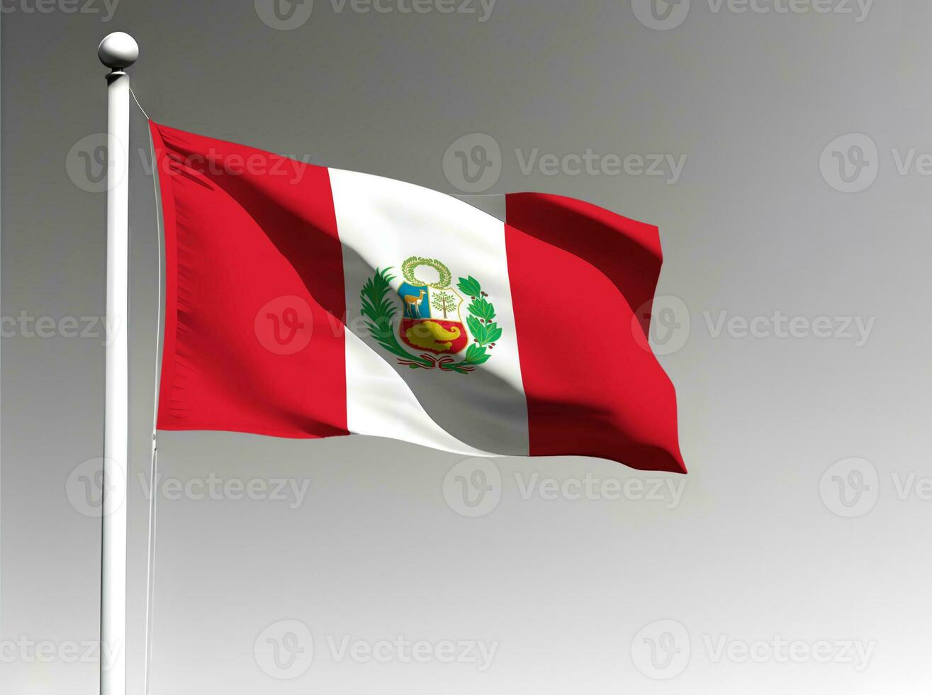 Peru nationaal vlag geïsoleerd Aan grijs achtergrond foto