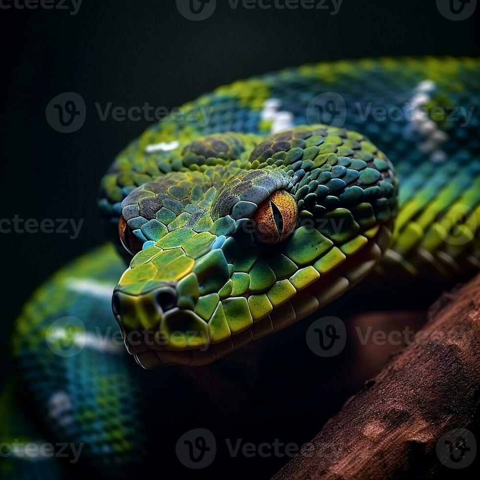 gevaarlijk bamboe adder mooi fotografie ai gegenereerd beeld foto