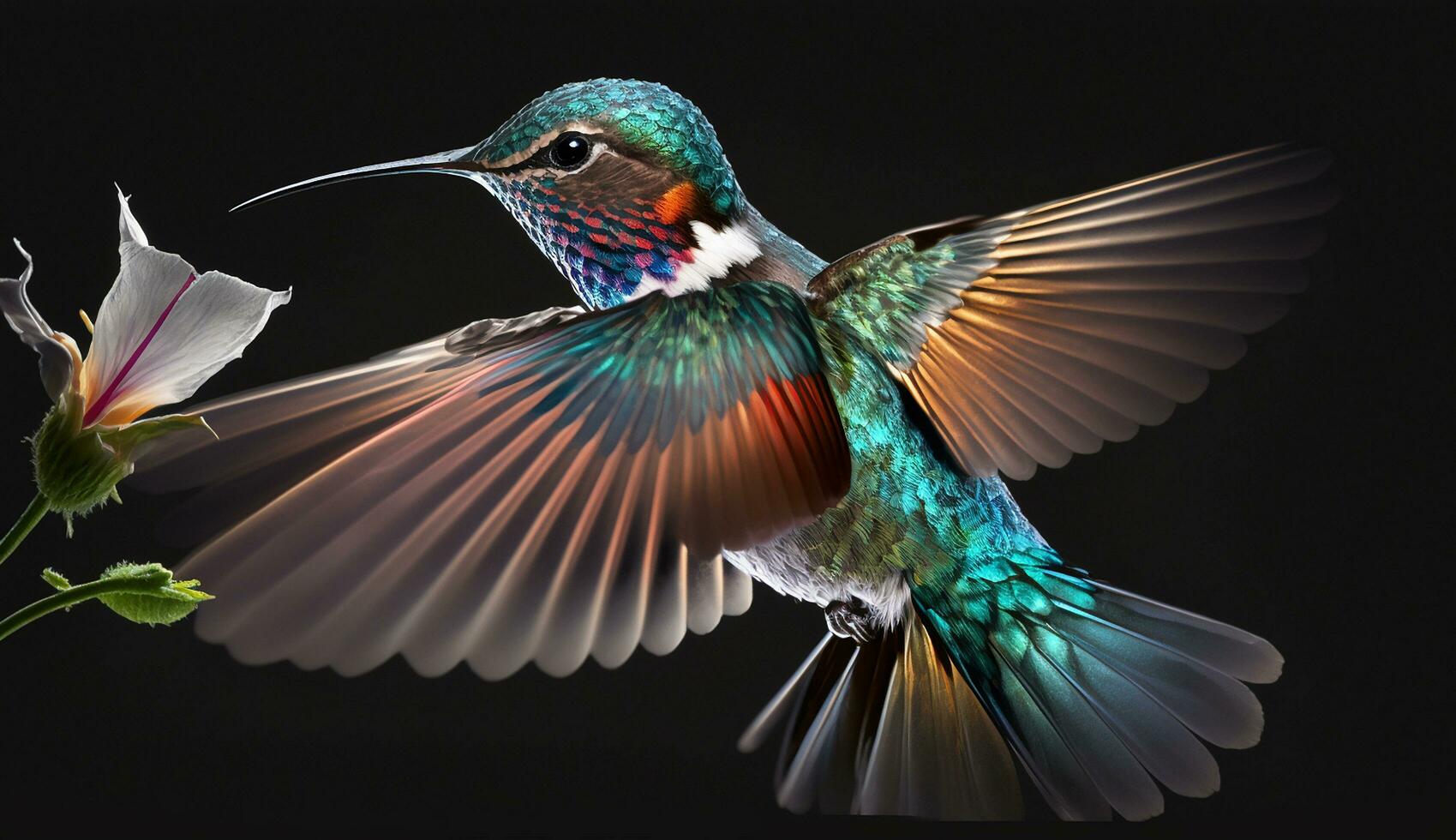 mooi rufous kolibrie foto behang ai gegenereerd beeld
