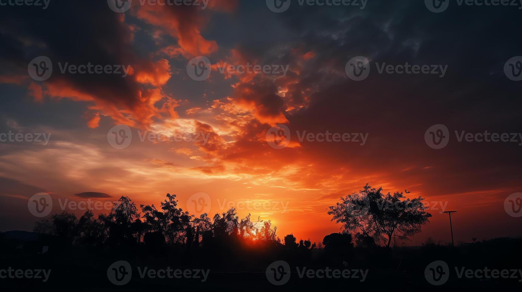 de zonsondergang lucht ai generatief foto