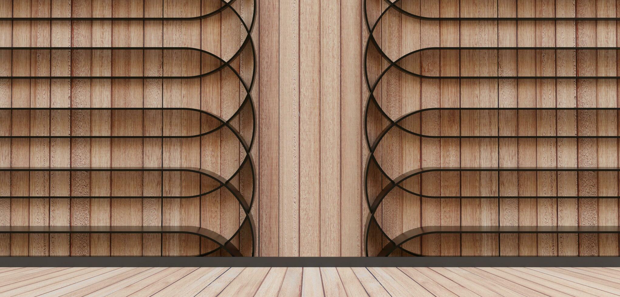 houten vloeren en muren houten verdieping podium stadium scherm lat houten verdieping backdrop 3d illustratie foto