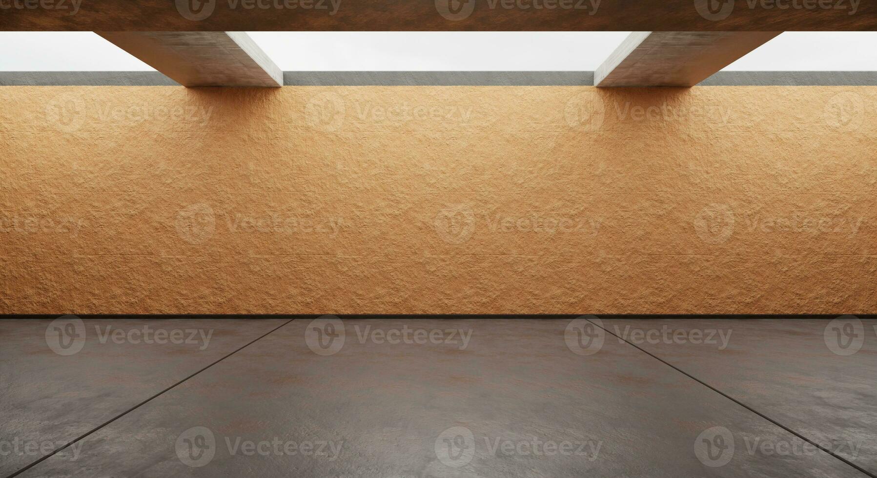 verlaten magazijn tafereel cement verdieping oud cement muur verlaten kamer garage vervallen kamer achtergrond 3d illustratie foto