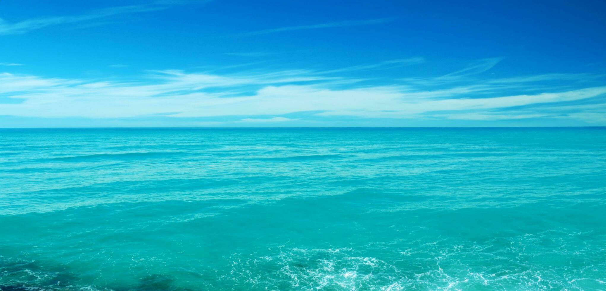 zee horizon met lucht zee oceaan golven 3d illustratie foto