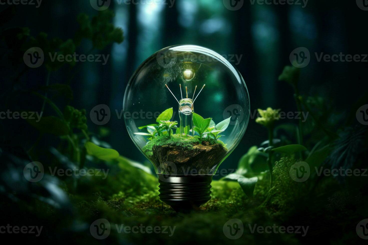 aarde vriendelijk eco groen lamp. genereren ai foto