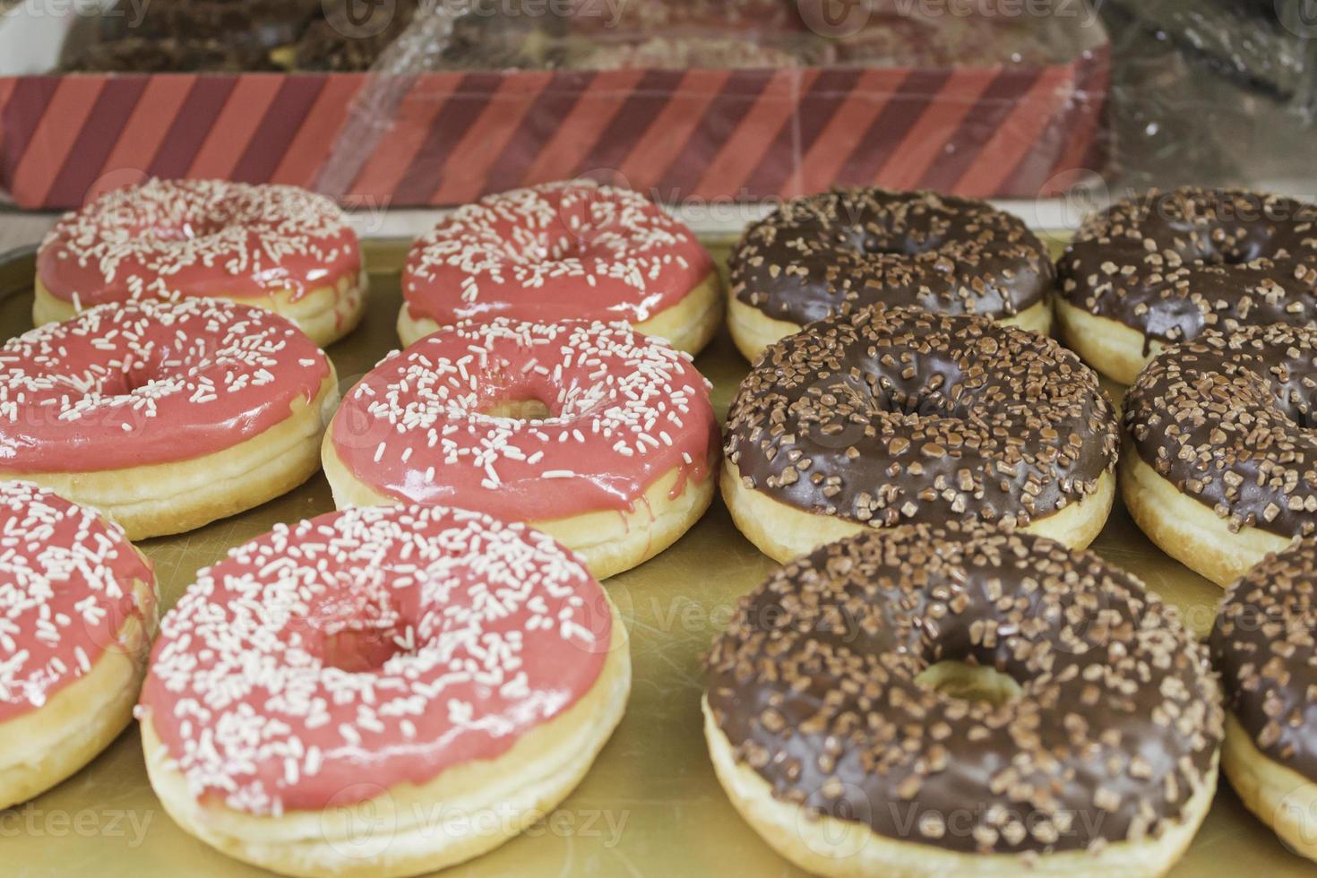 aardbei donuts eten foto