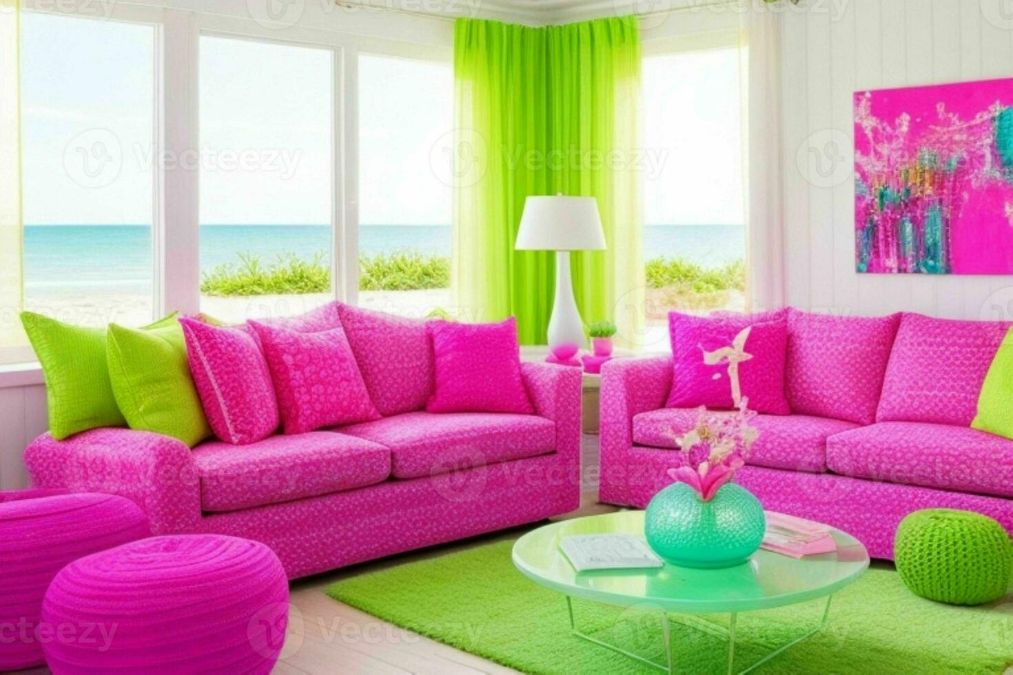 strand stijl leven kamer ontwerp. pro foto