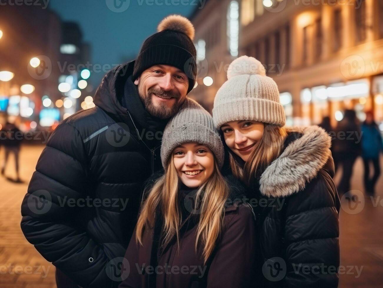 de familie geniet vieren Kerstmis vooravond samen ai generatief foto