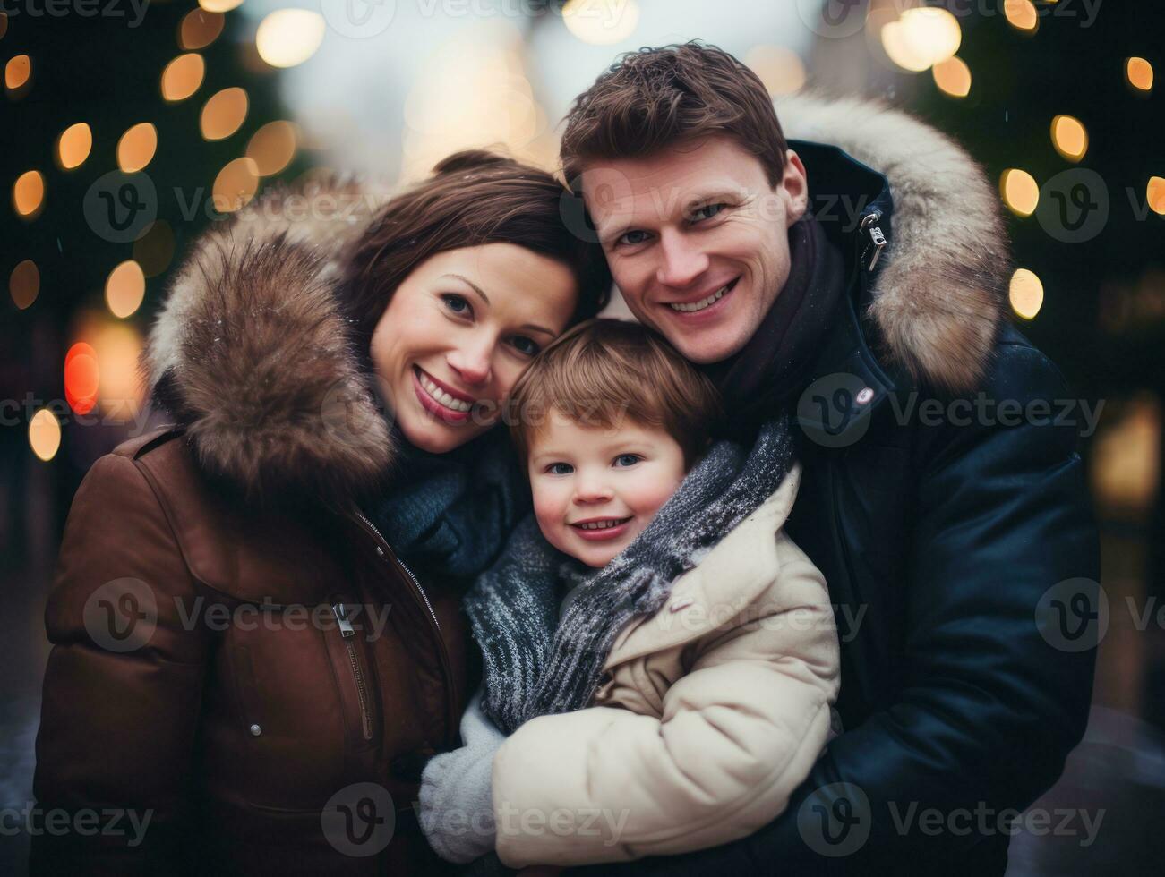 de familie geniet vieren Kerstmis vooravond samen ai generatief foto