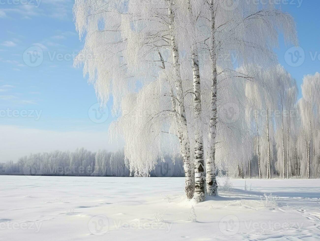 minimalistische winter landschap samenstelling ai generatief foto