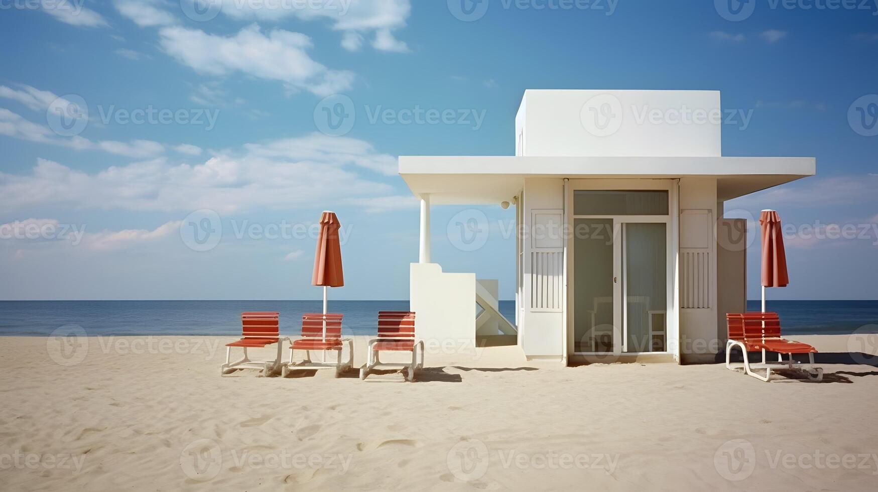 zonnig strand illustratie, achtergrond behang, oceaan, zee, generatief ai foto