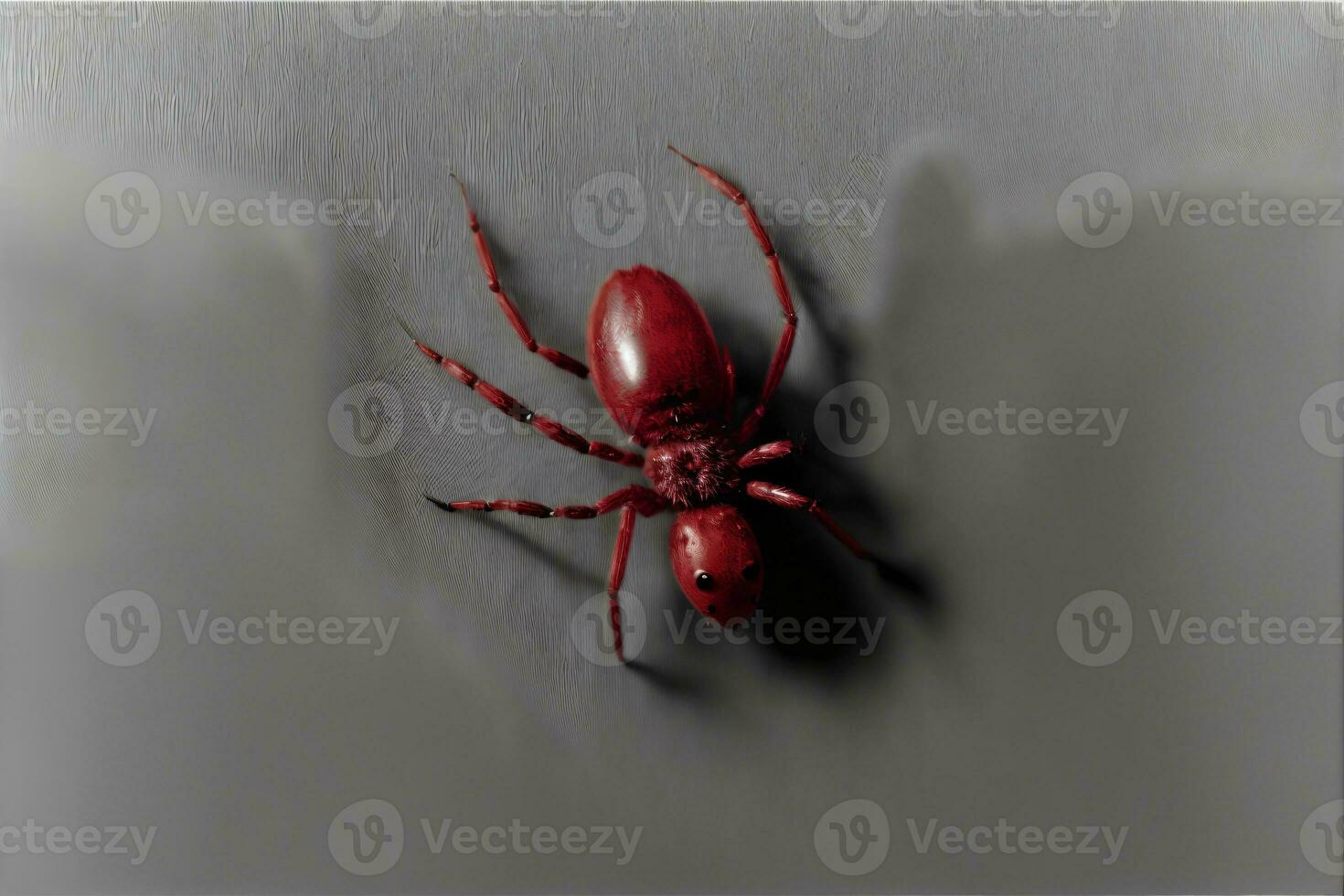 een rood spin zittend Aan top van een muur. ai gegenereerd foto
