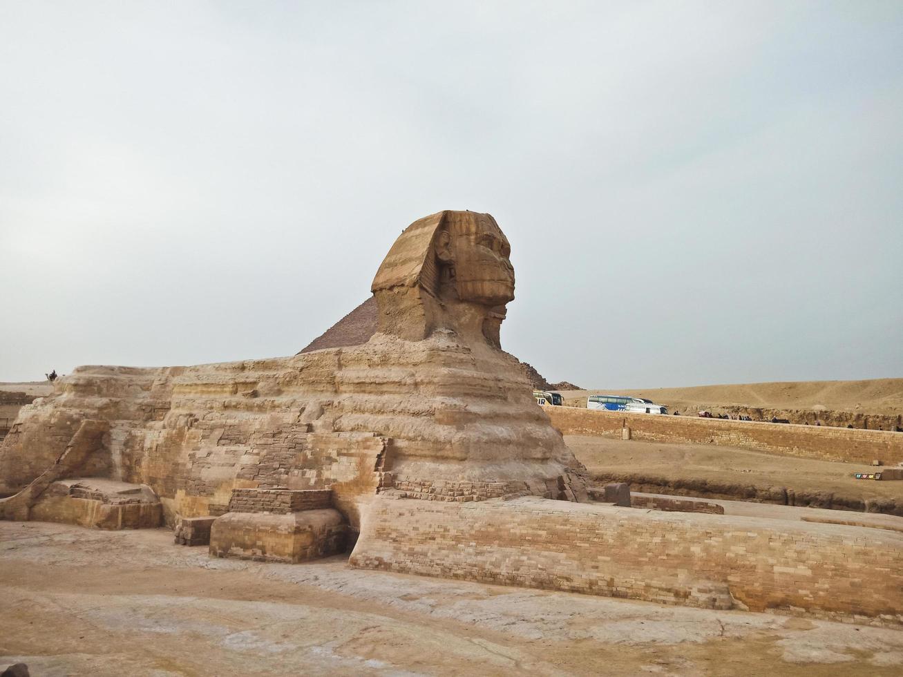 het uitzicht op sfinks in gizeh, egypte foto
