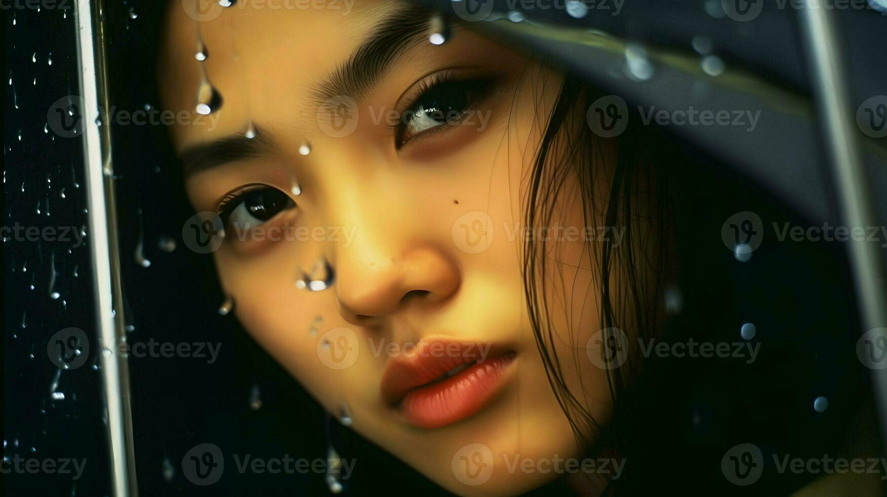 mooi jong Aziatisch vrouw portret, schattig meisje behang achtergrond foto, generatief ai foto