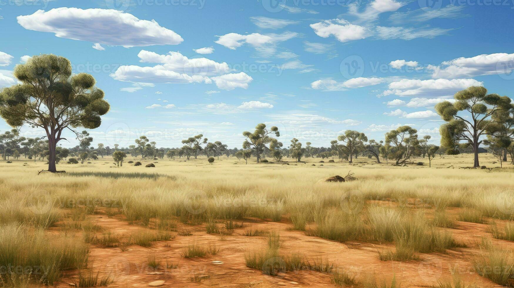 droog Australisch bushland dor ai gegenereerd foto