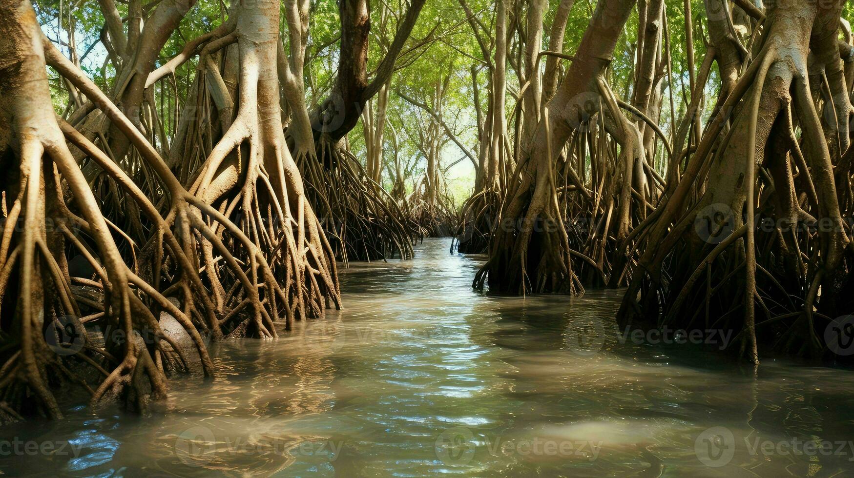 milieu mangrove Woud kust- ai gegenereerd foto