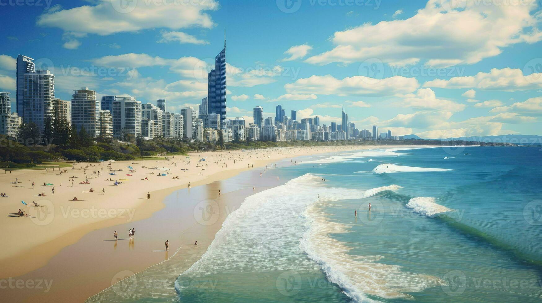 Queensland surfers paradijs stranden ai gegenereerd foto
