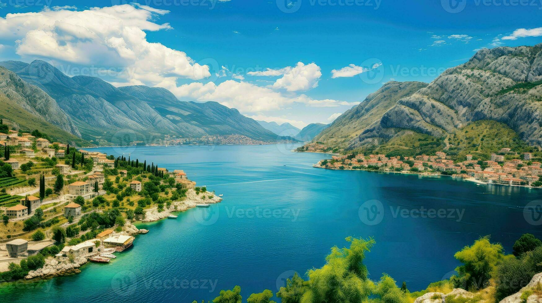 adriatisch montenegrin baai Kotor ai gegenereerd foto