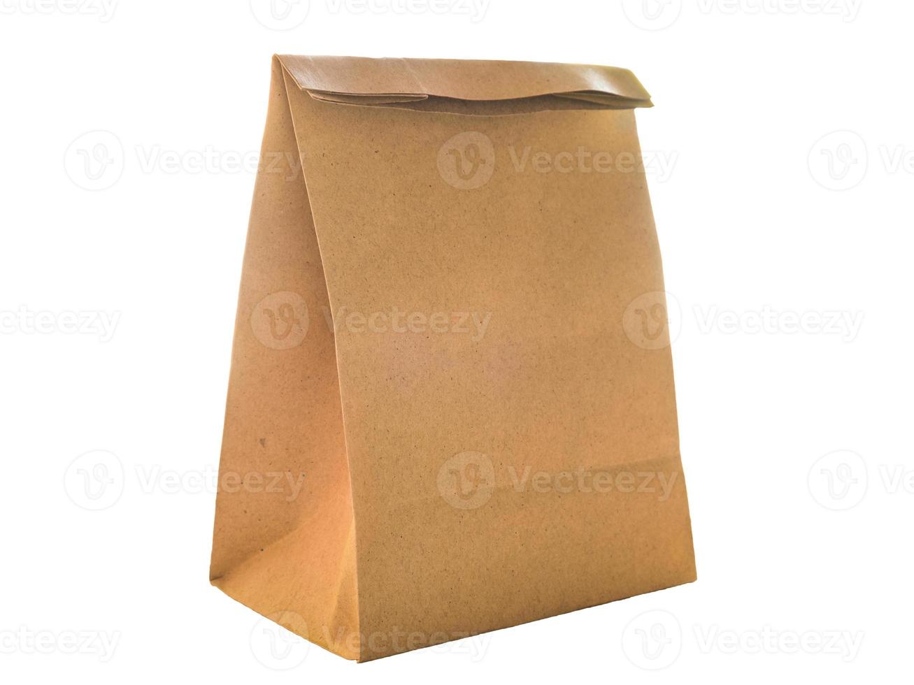bruine papieren zakverpakking voor het milieu foto