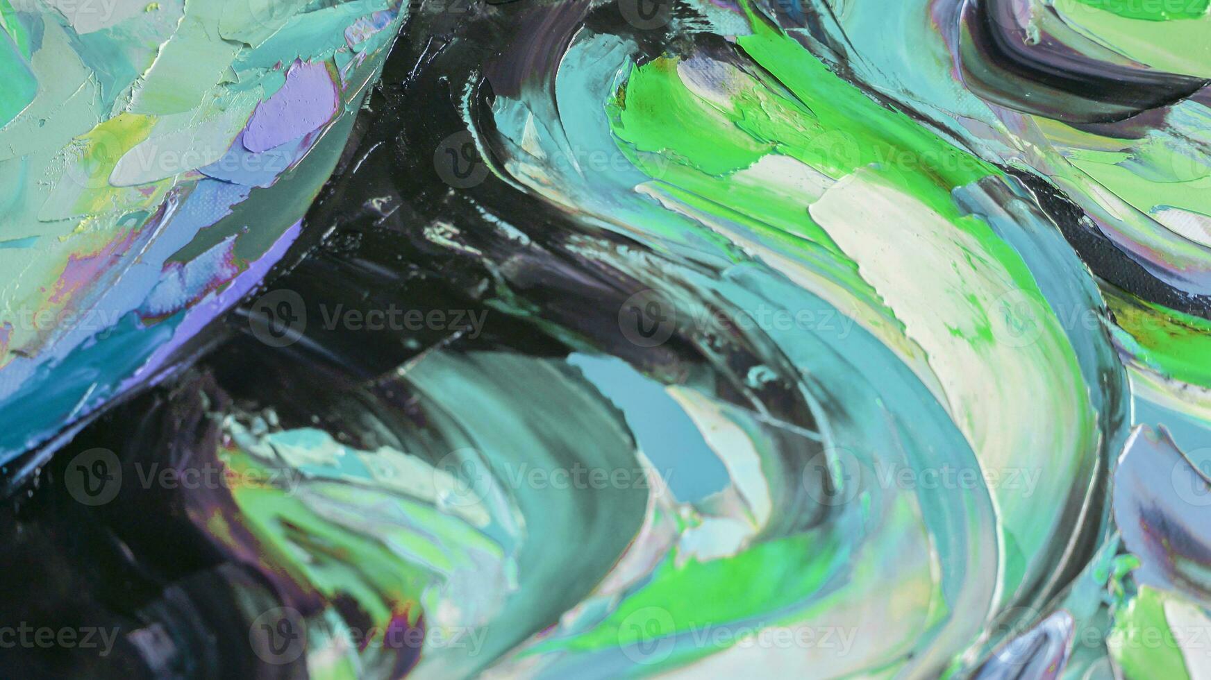 abstract kleurrijk olie schilderij Aan canvas. olie verf structuur met borstel en palet mes slagen. veelkleurig behang. macro dichtbij omhoog acryl achtergrond. foto