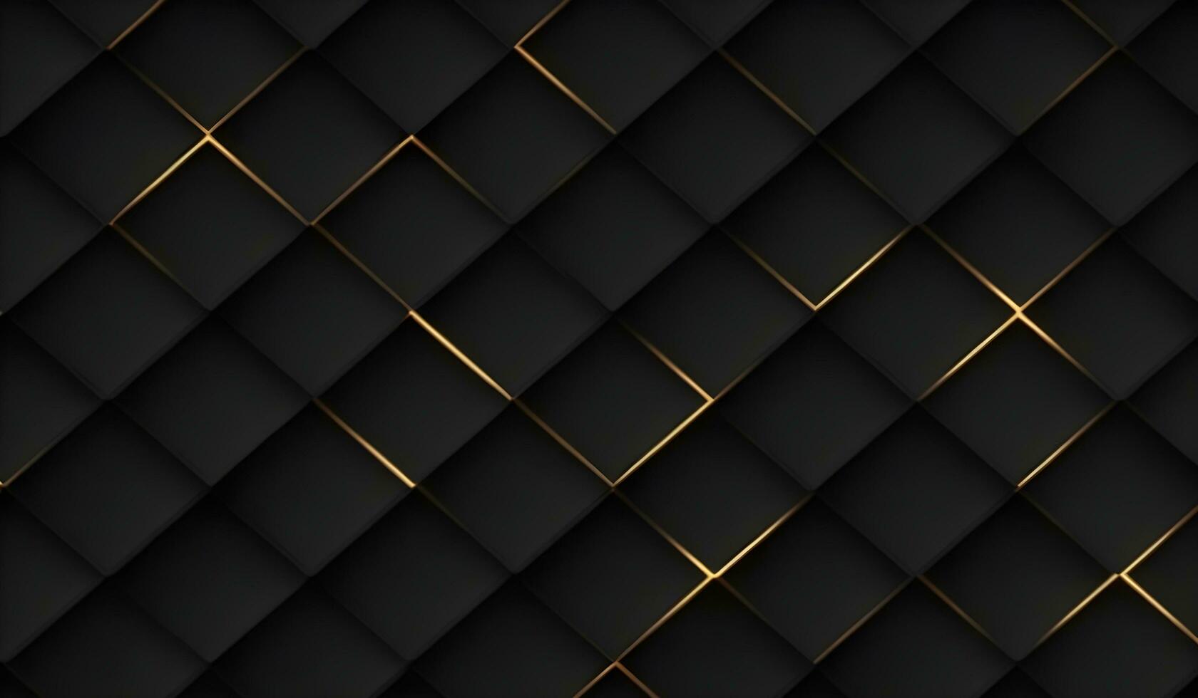luxe abstract zwart metaal achtergrond met gouden licht lijnen. donker 3d textuur. ai generatief foto
