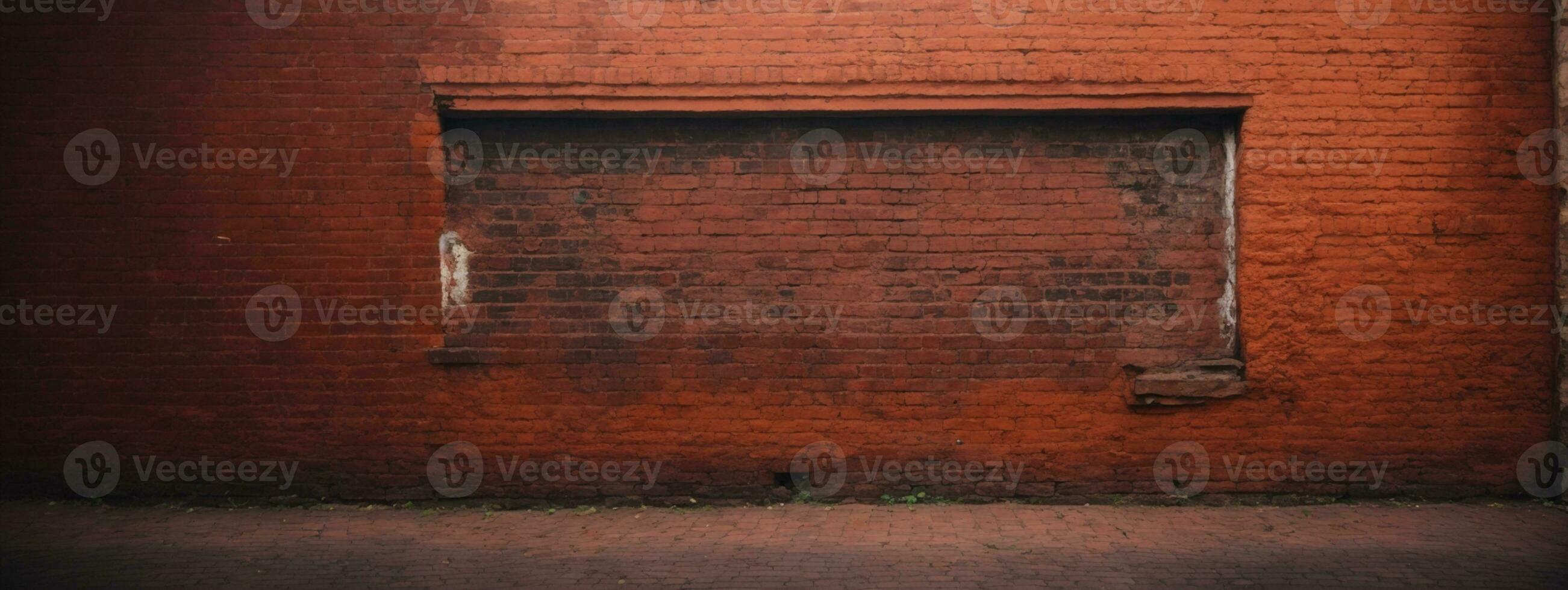 de oud rood steen muur. ai gegenereerd foto