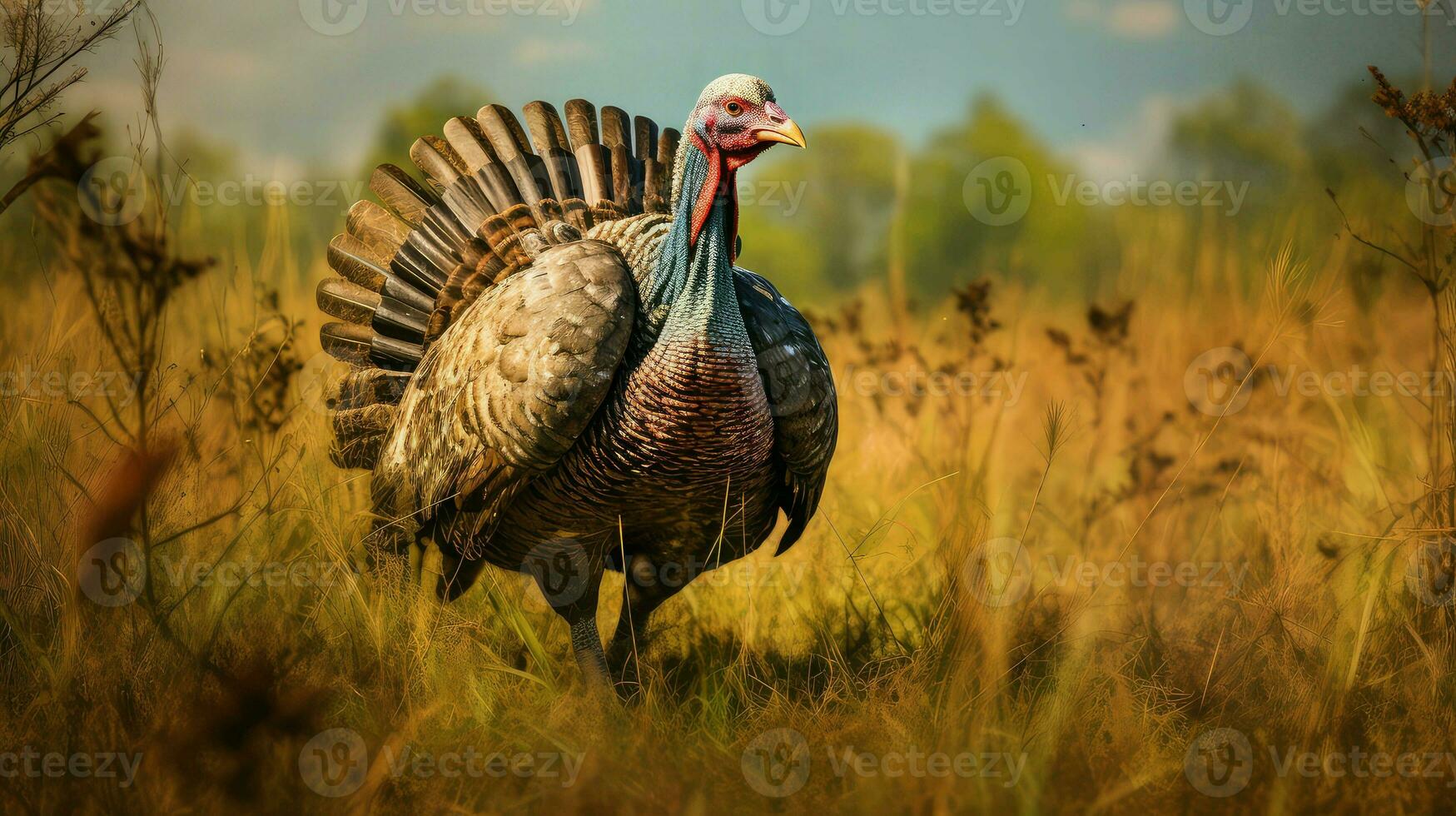 natuur prairie wild kalkoen ai gegenereerd foto