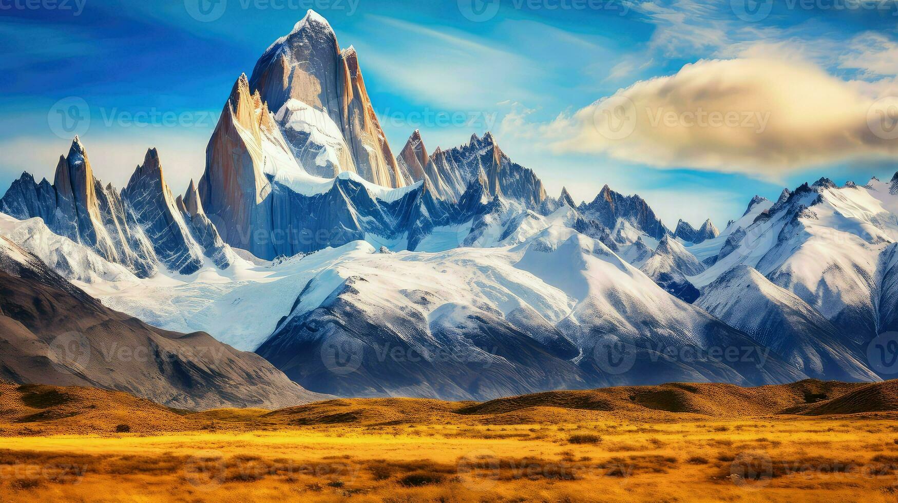 Andes patagonisch pieken dramatisch ai gegenereerd foto