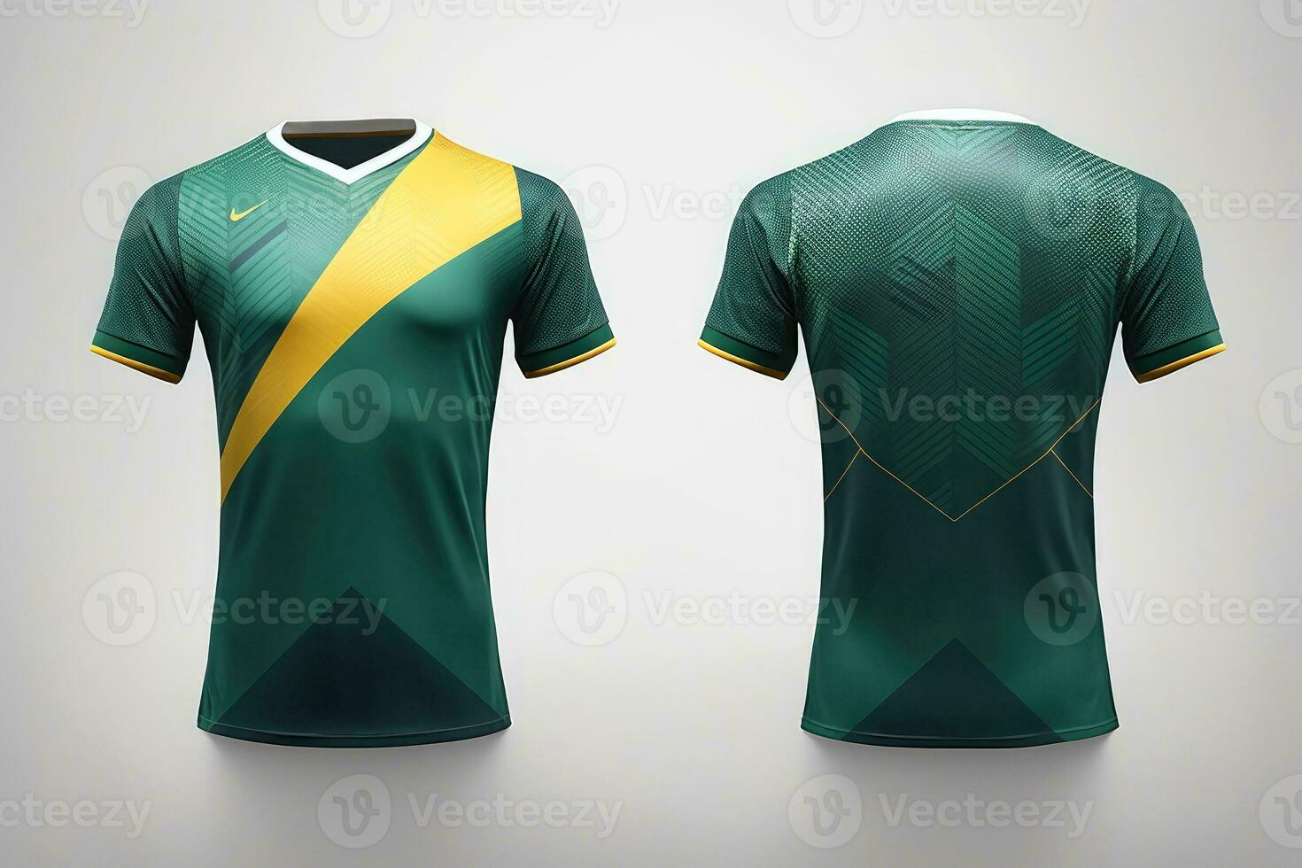 mockup sport- Amerikaans voetbal team uniformen verschillende kleuren shirt, generatief ai illustratie foto