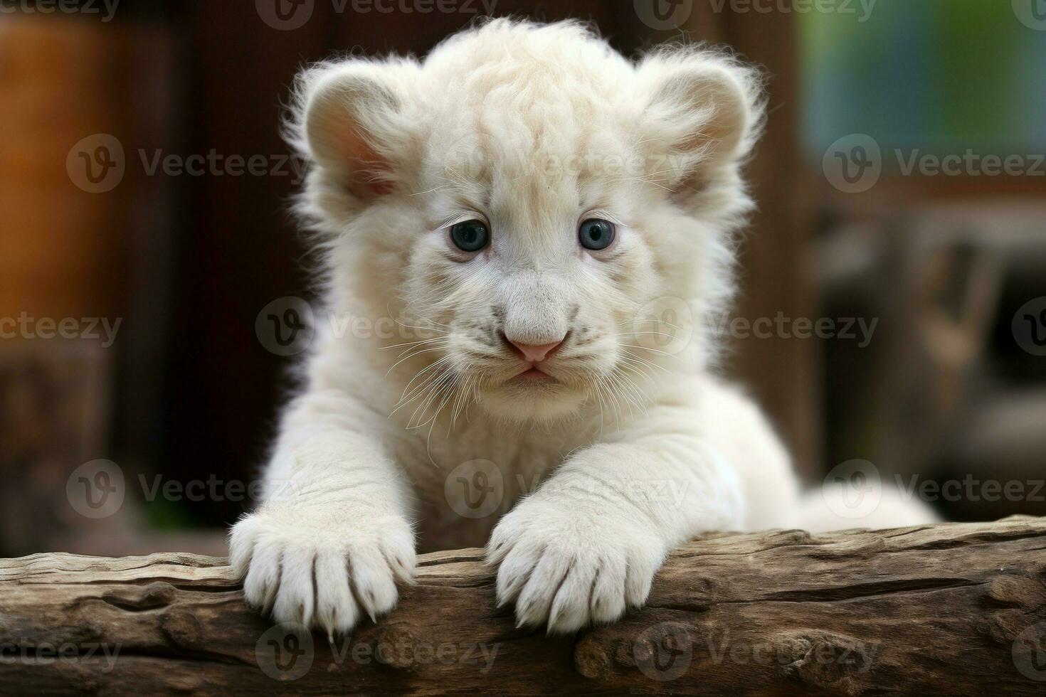 aanbiddelijk schattig wit leeuw. genereren ai foto