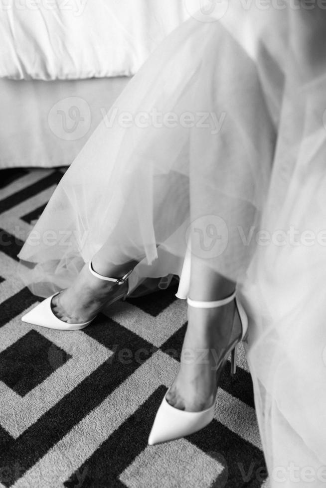 trouwschoenen van de bruid, mooie mode foto