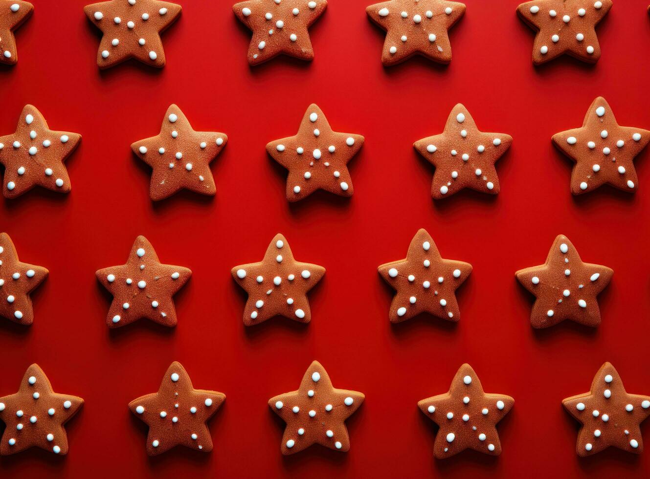 Kerstmis koekjes Aan rood achtergrond foto