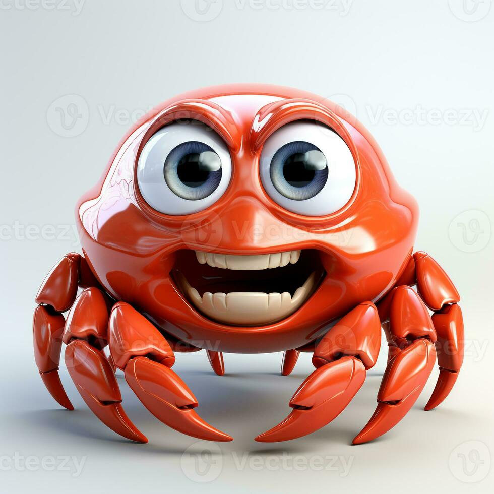 3d tekenfilm schattig krab foto