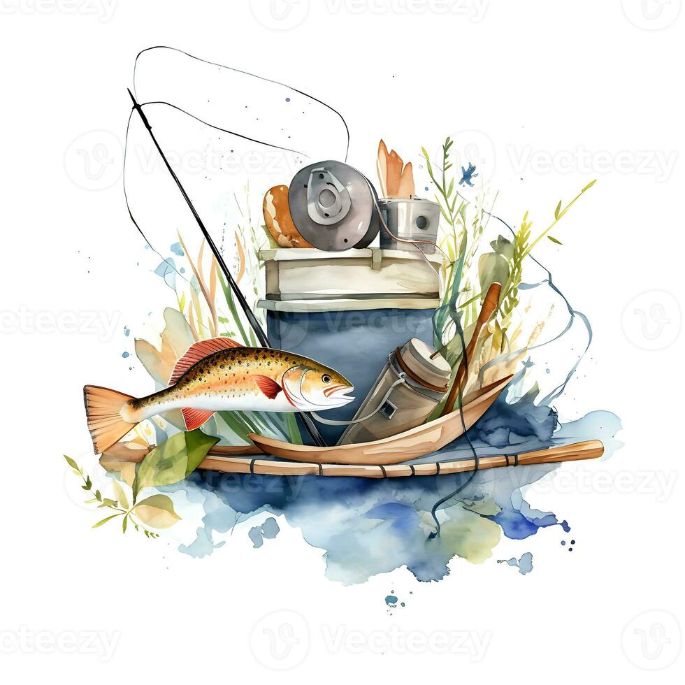 kleurrijk visvangst illustratie achtergrond foto