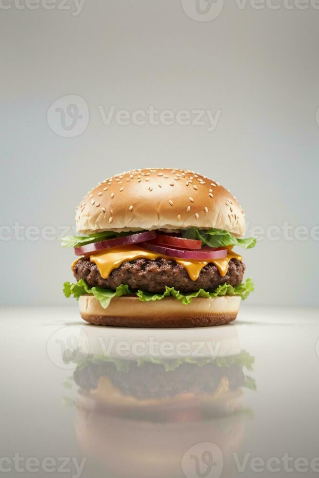 heerlijk hamburger. ai gegenereerd foto