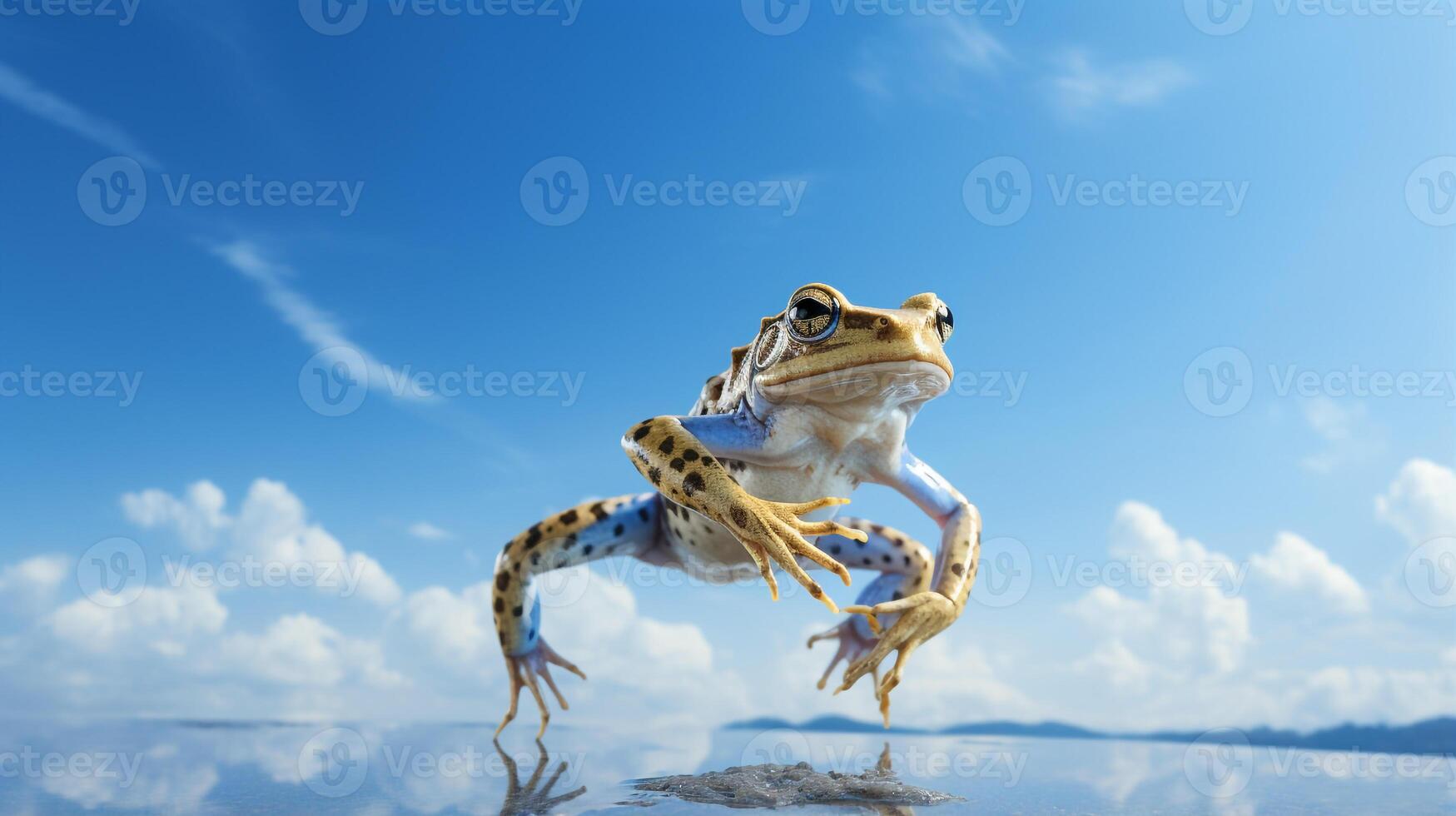 foto van een xenopus kikker onder blauw lucht. generatief ai