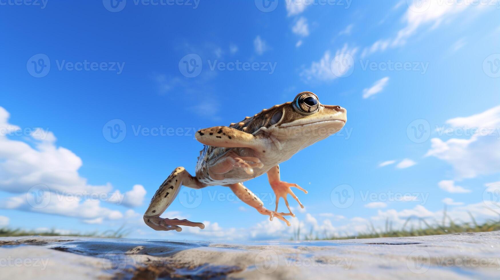 foto van een xenopus kikker onder blauw lucht. generatief ai