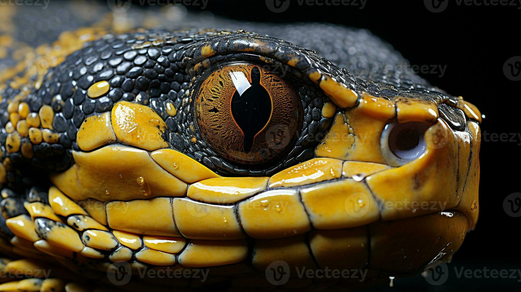 detailopname foto van een anaconda op zoek in hun leefgebied. generatief ai