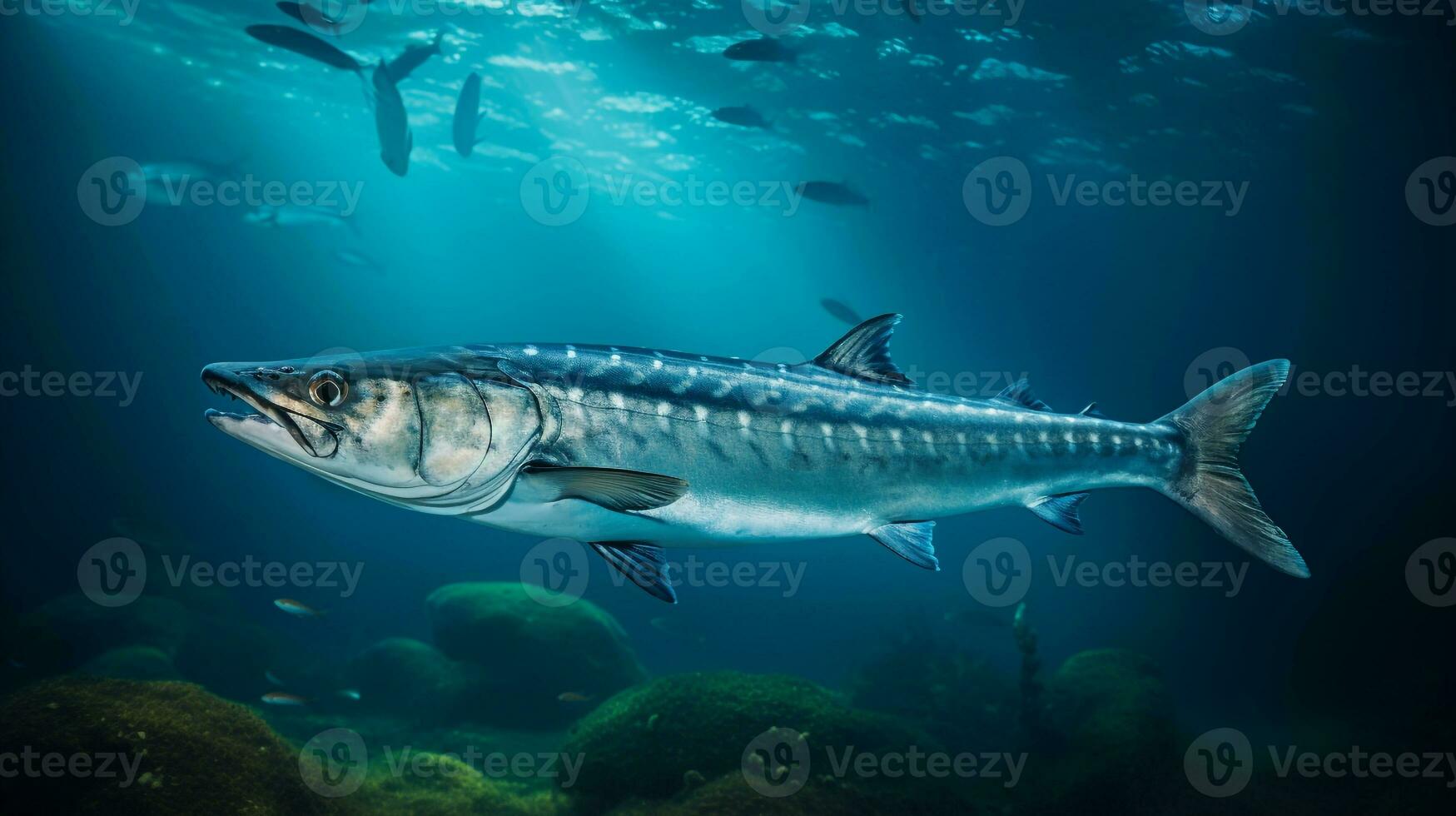 dieren in het wild fotografie van foto van barracuda. generatief ai