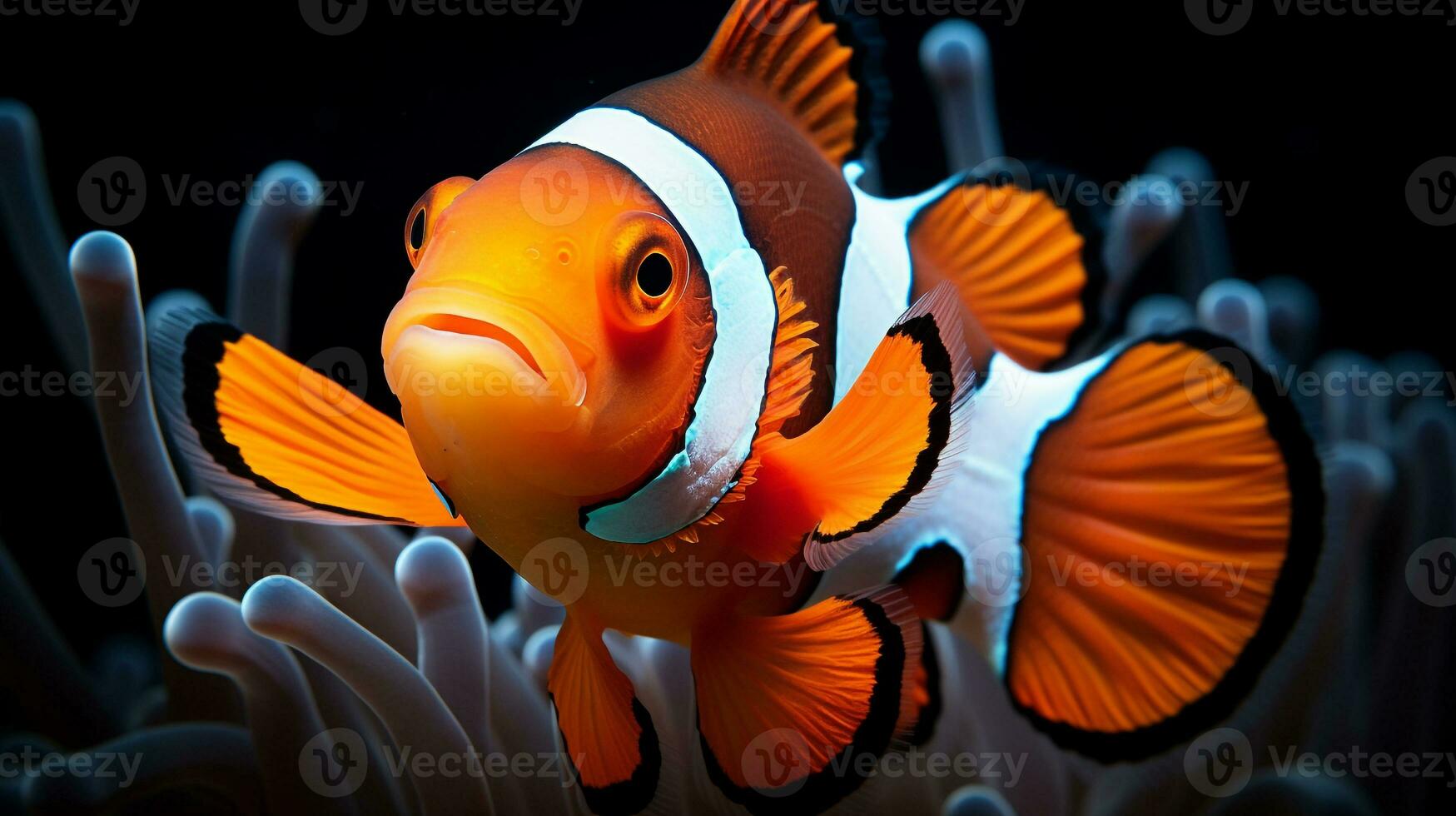 dieren in het wild fotografie van foto van clown vis. generatief ai