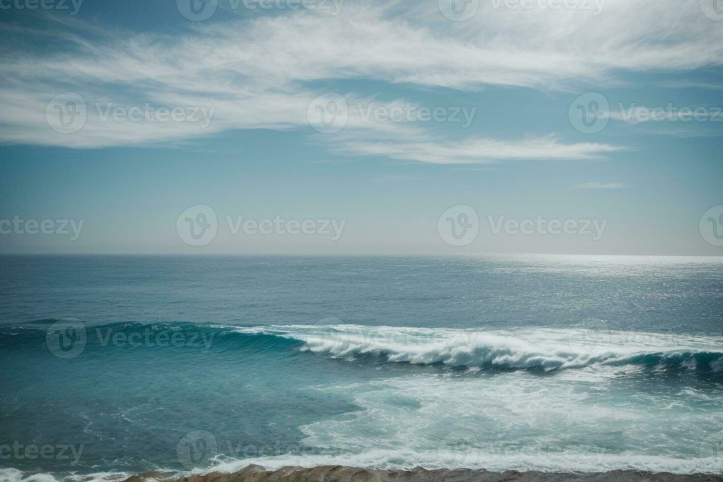 blauw lucht oceaan. ai gegenereerd foto