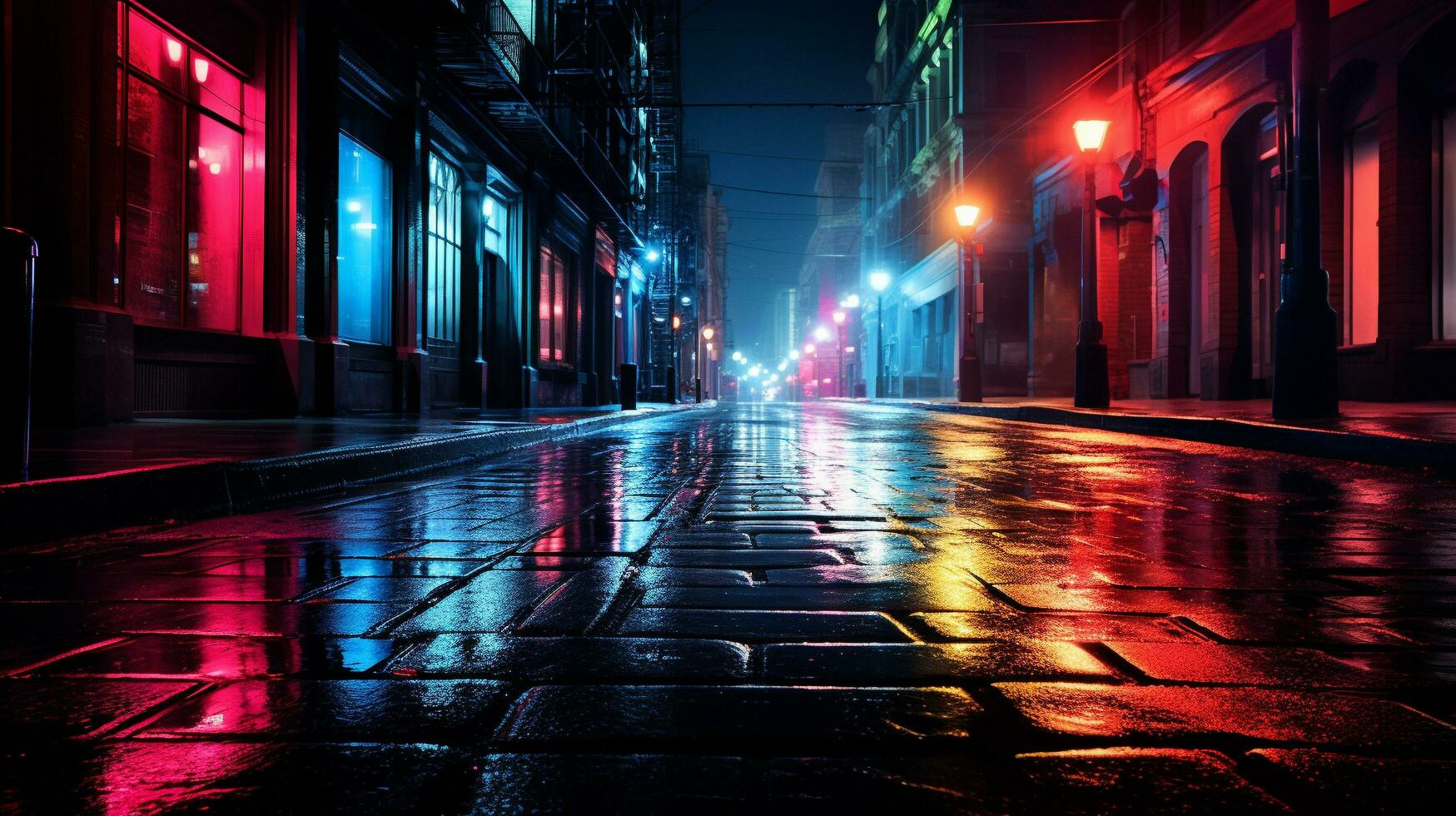 neon noir reflecties, ai generatief foto