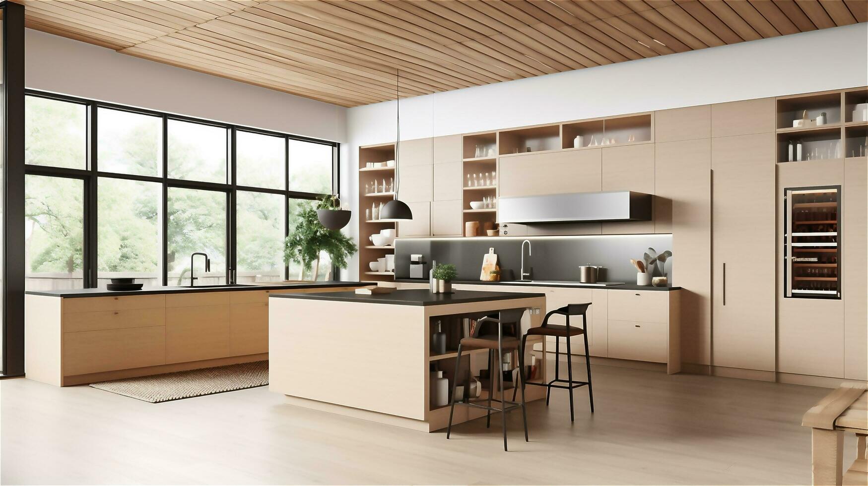 generatief ai, minimalistische keuken schoon en functioneel ontwerp foto