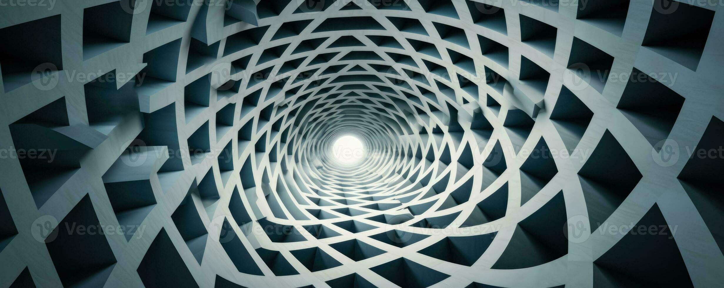 gedraaid rooster patronen creëren een visueel uitdagend optisch illusie landschap foto