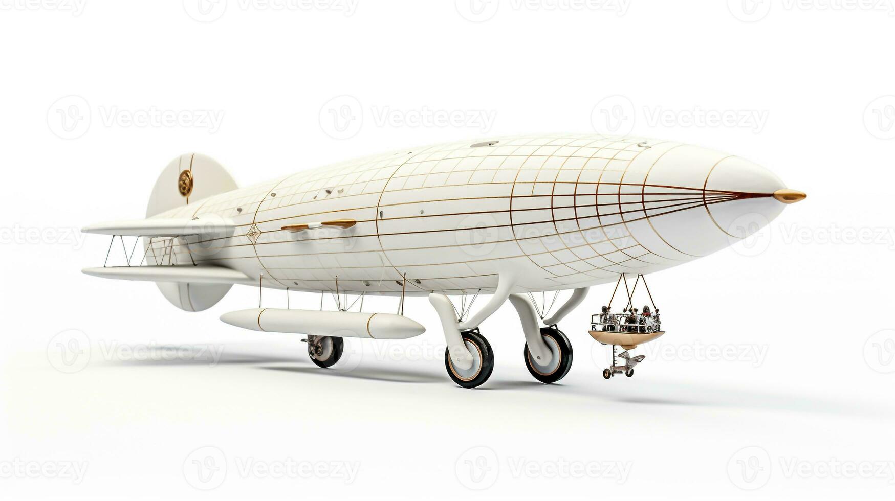 weergeven een 3d miniatuur zeppelin. generatief ai foto