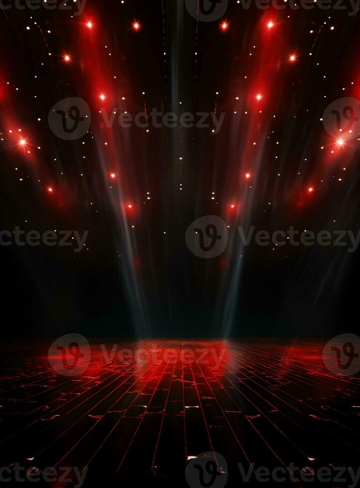 ai generatief backdrop met verlichting van rood schijnwerpers voor flyers realistisch beeld ultra hd hoog ontwerp foto