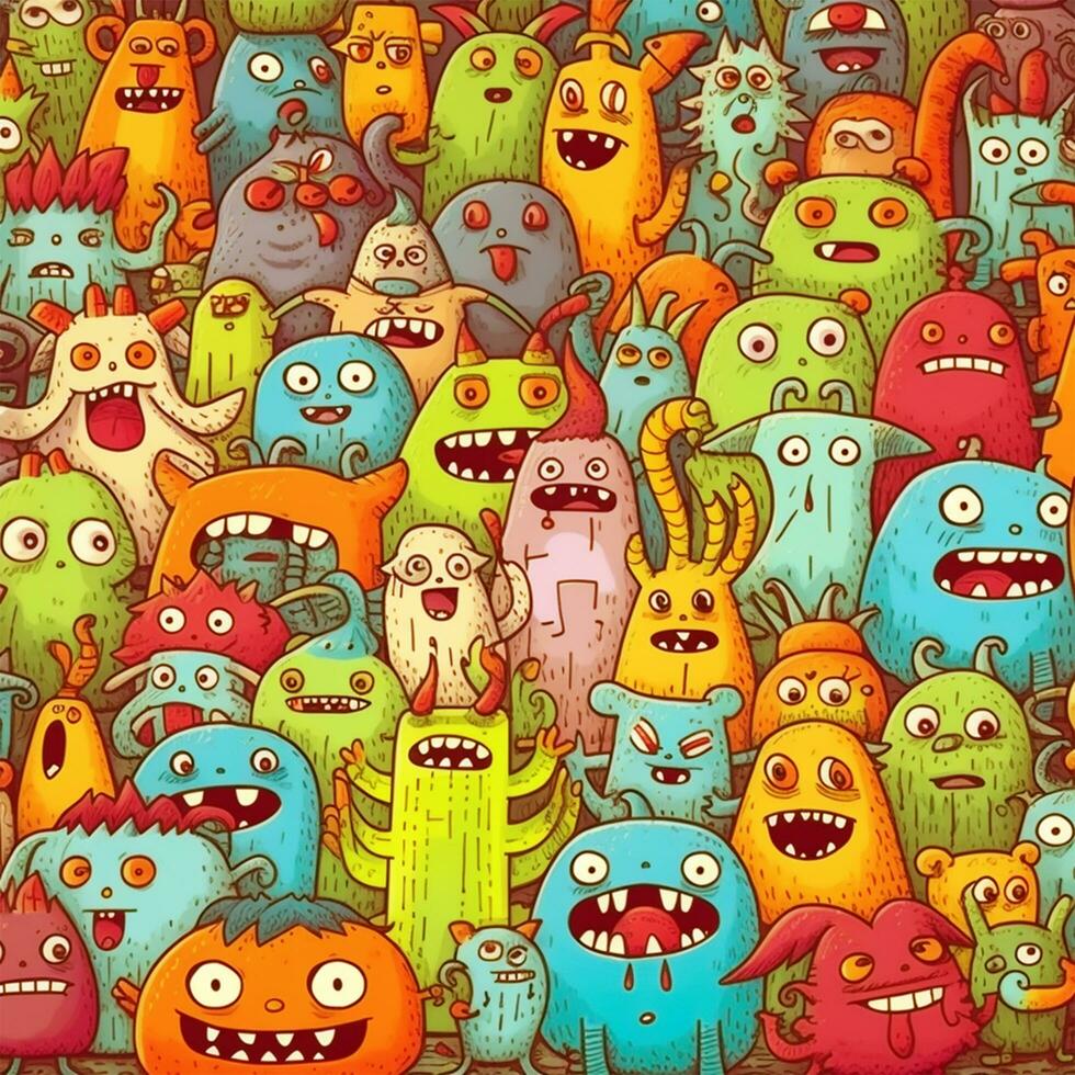 tekening schattig monster achtergrond ontwerp foto