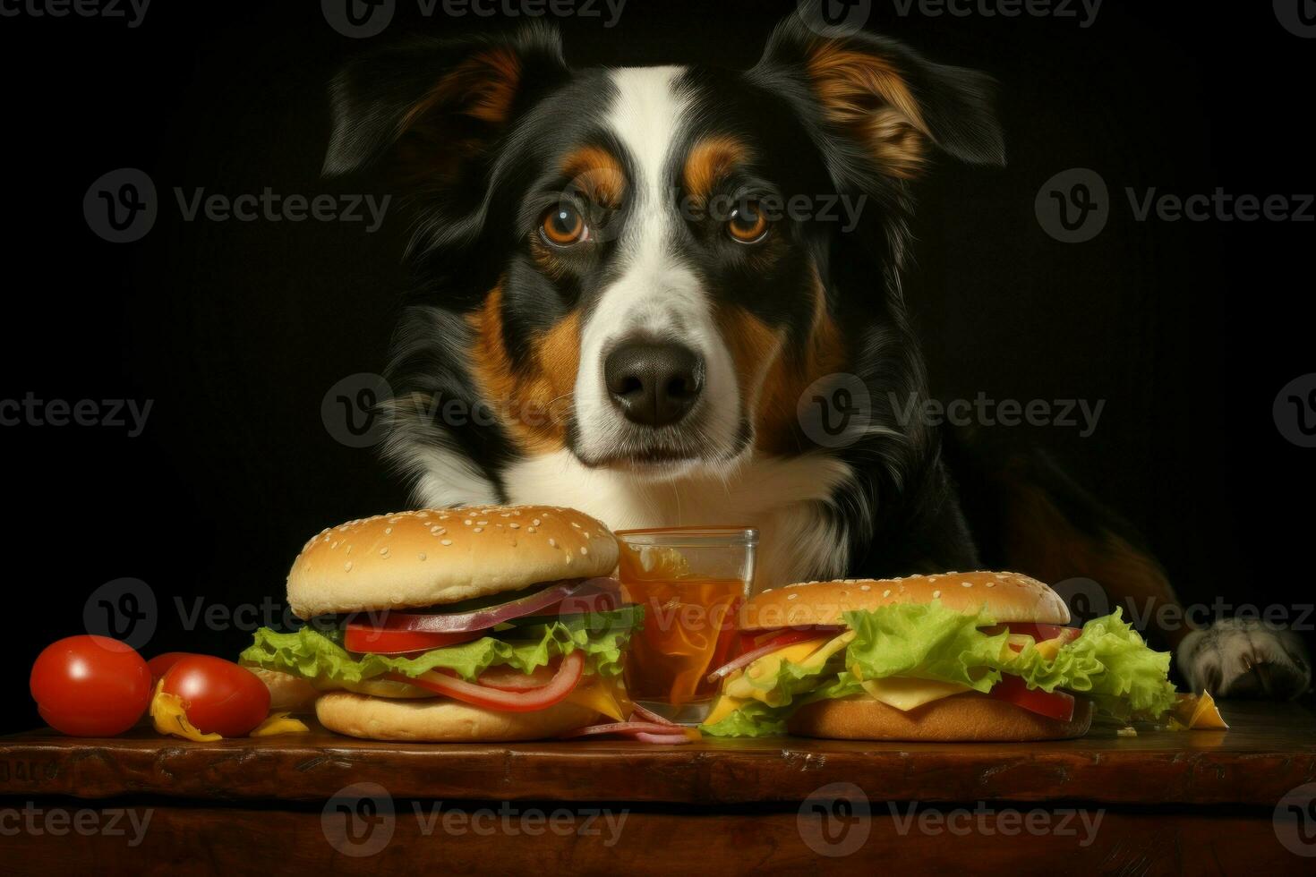 onconventioneel hond zorg Hamburger. genereren ai foto