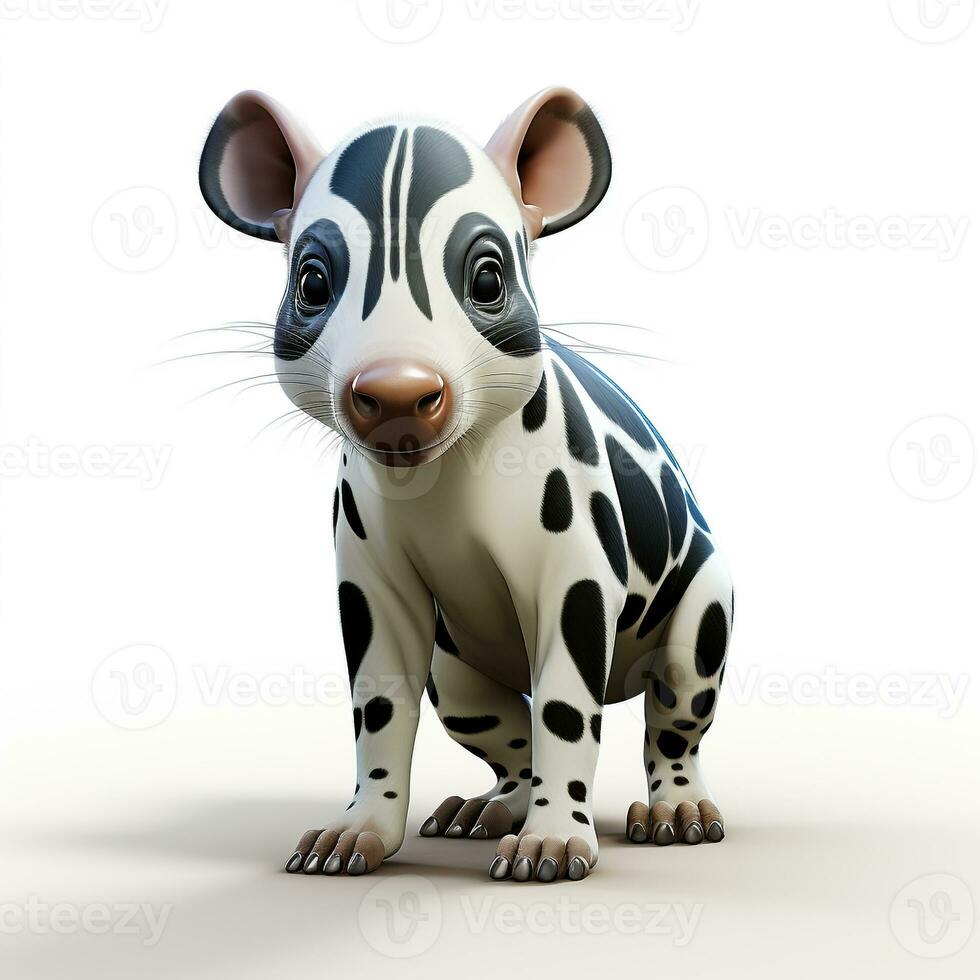 3d tekenfilm schattig tapir ai foto