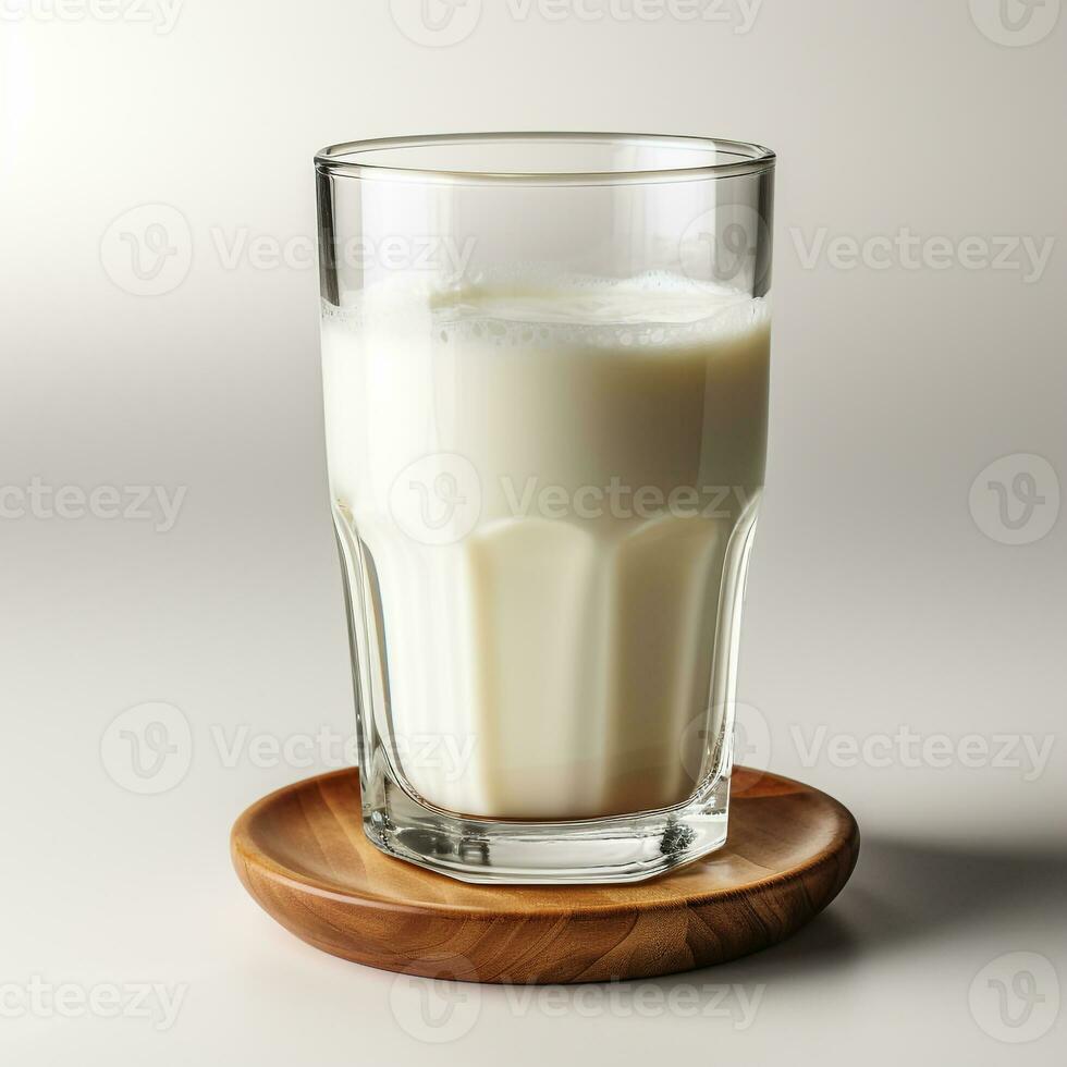 een glas van vers zuiver wit melk ai foto