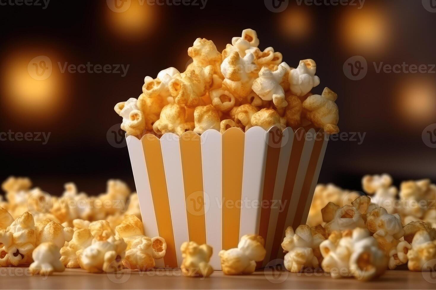 hyper realistisch kwaliteit van karamel popcorn ai gegenereerd foto